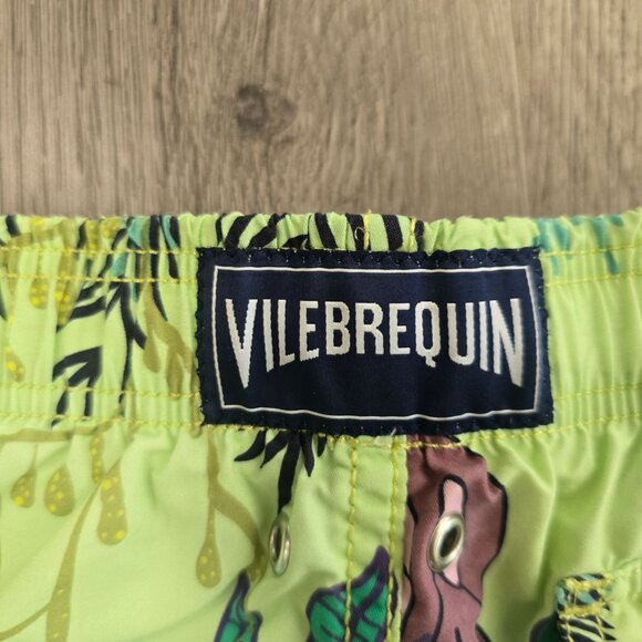 Vilebrequin Boys Tropical Print Swim Shorts Size 8 Years Elastic Waist W/ Pocket - Picture 3 of 15